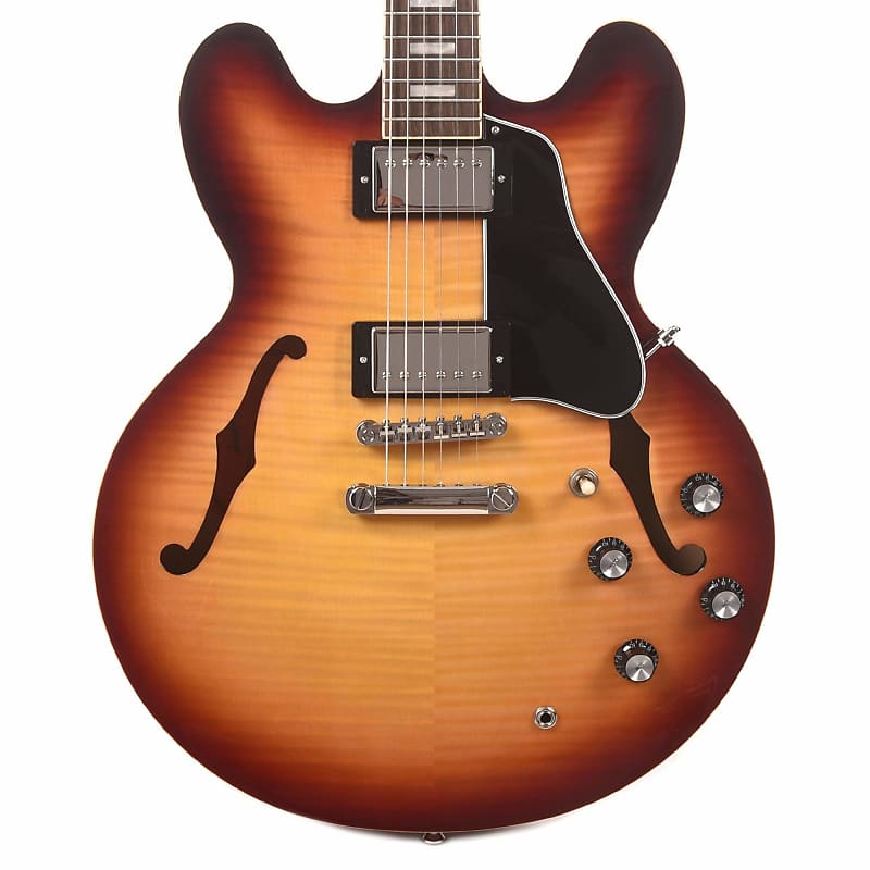 цена Epiphone вдохновлен фигурной полуакустической гитарой Gibson ES-335 — Raspberry Tea Burst ES-335 Figured