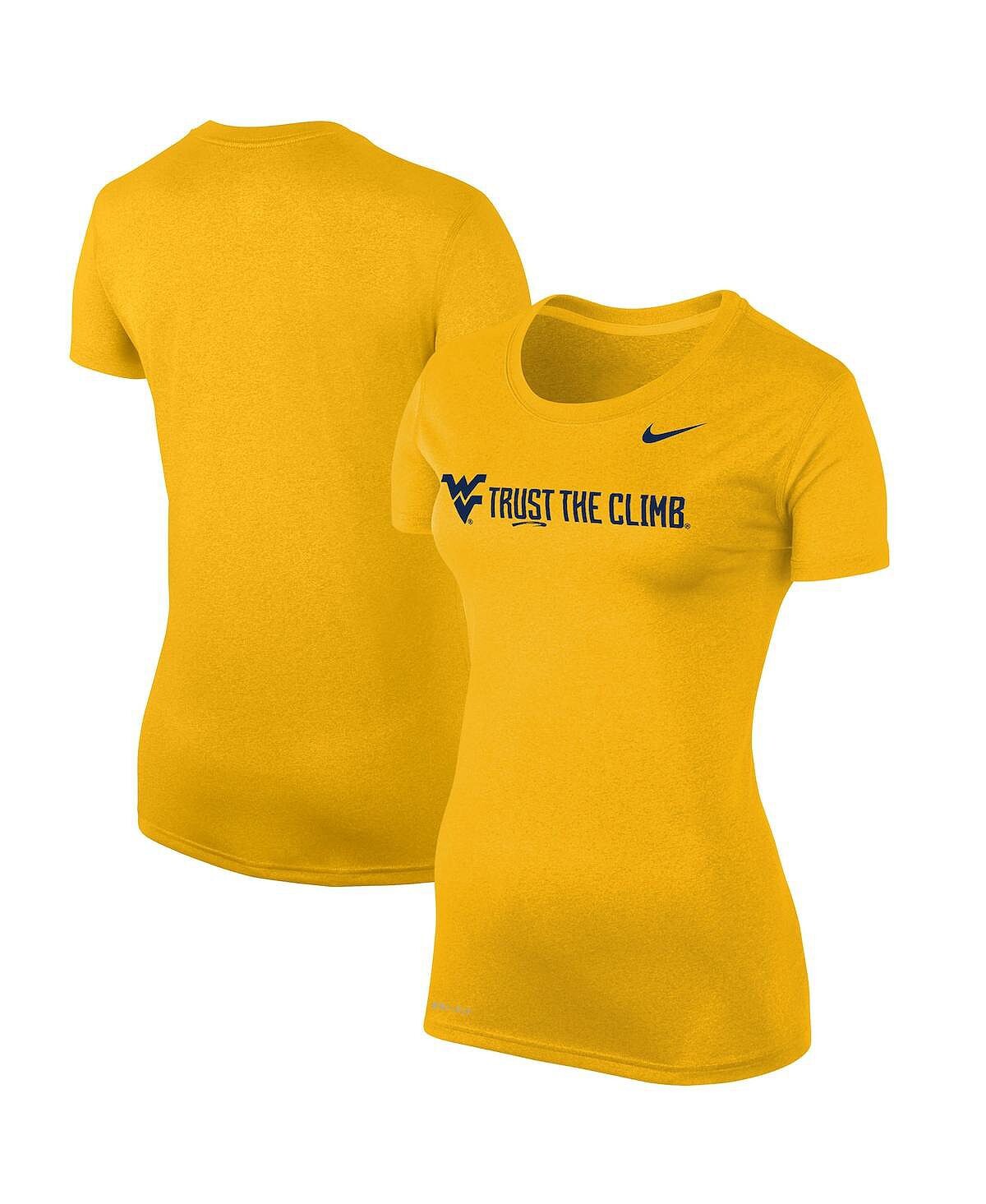 

Женская золотая футболка west virginia mountaineers trust the climb legend Nike