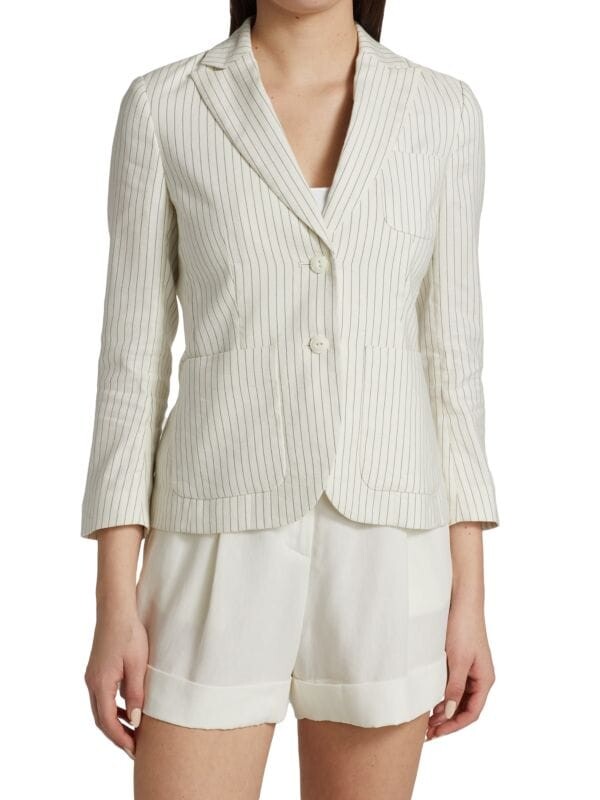 

Полосатый однобортный блейзер nancy rag & bone Beige