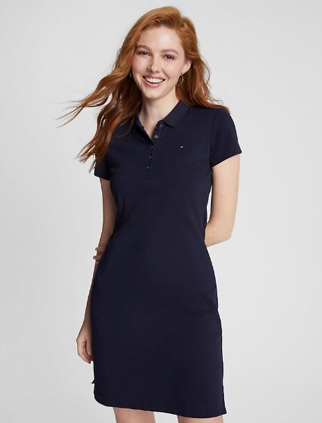

Платье-поло Tommy Hilfiger Solid Polo, темно-синий