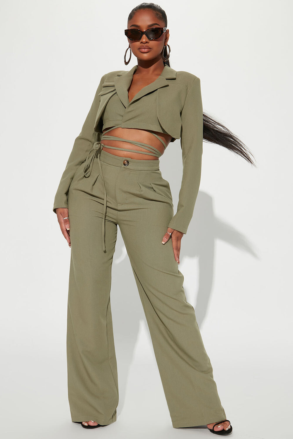 

Блейзер Fashion Nova CAST7004, оливковый