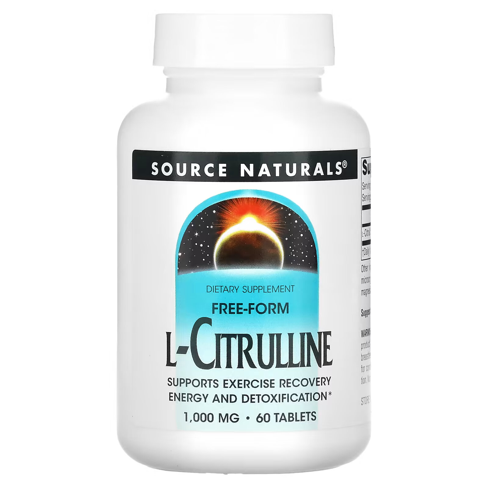 цена Source Naturals, L-цитруллин, 1000 мг, 60 таблеток