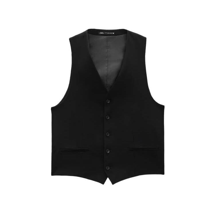 

Жилет Zara Slim-Fit Suit Waistcoat, черный