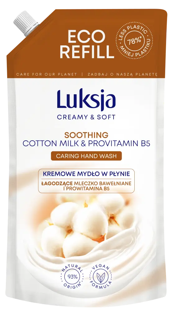 

Luksja Cotton запас жидкого мыла, 900 мл