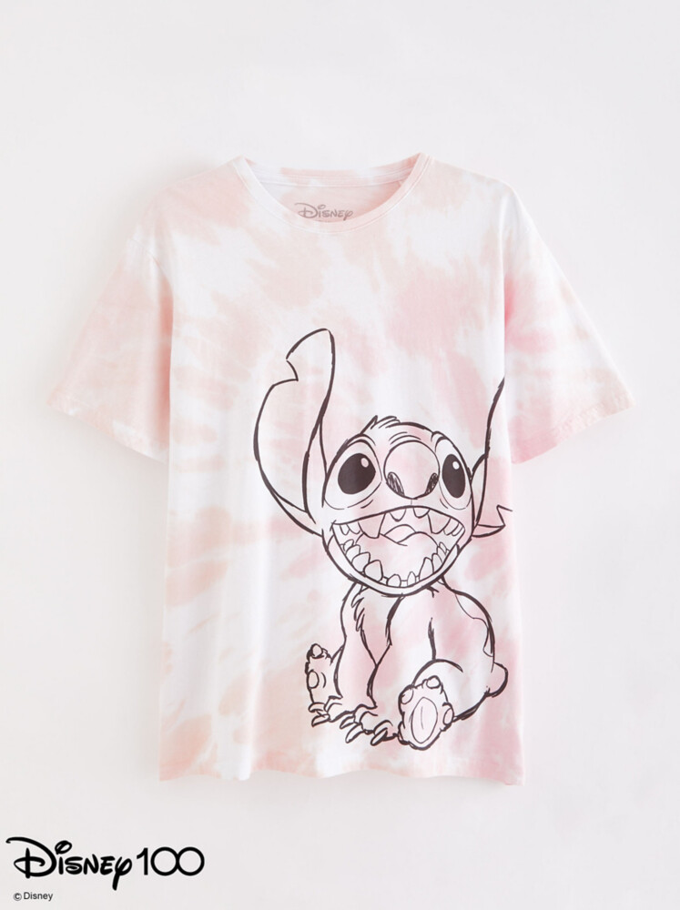 

Розовая футболка Disney 100 Lilo & Stitch с принтом тай-дай George., розовый