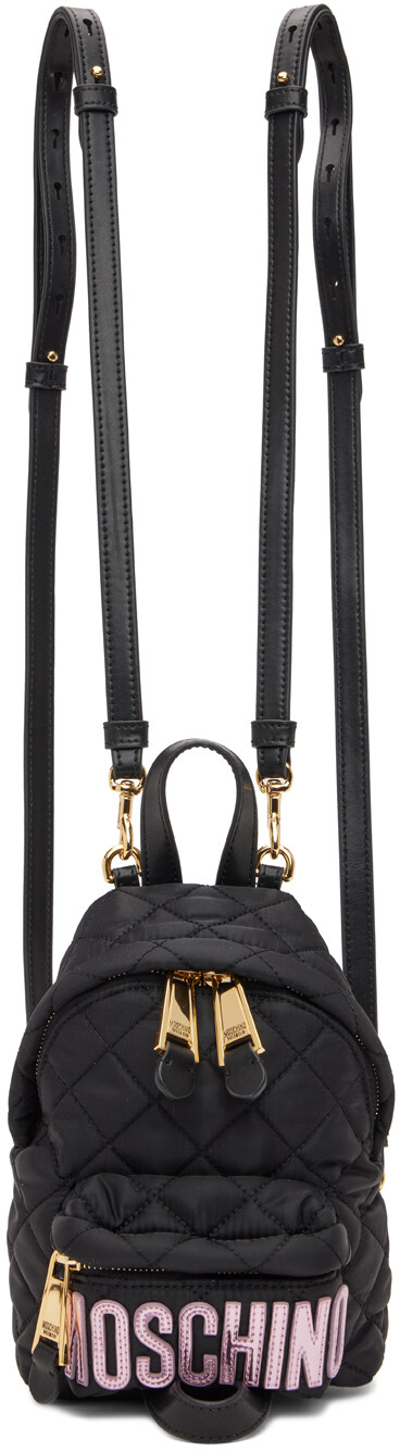 

Черный стеганый мини-рюкзак Moschino