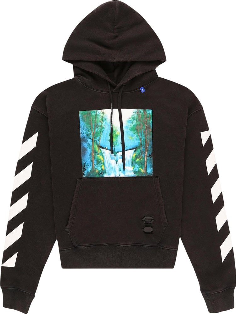 Худи Off-White Diag Waterfall Over Hoodie 'Black / Multicolor', черный - фото