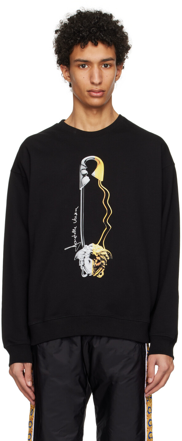

Черный свитшот с английской булавкой Versace