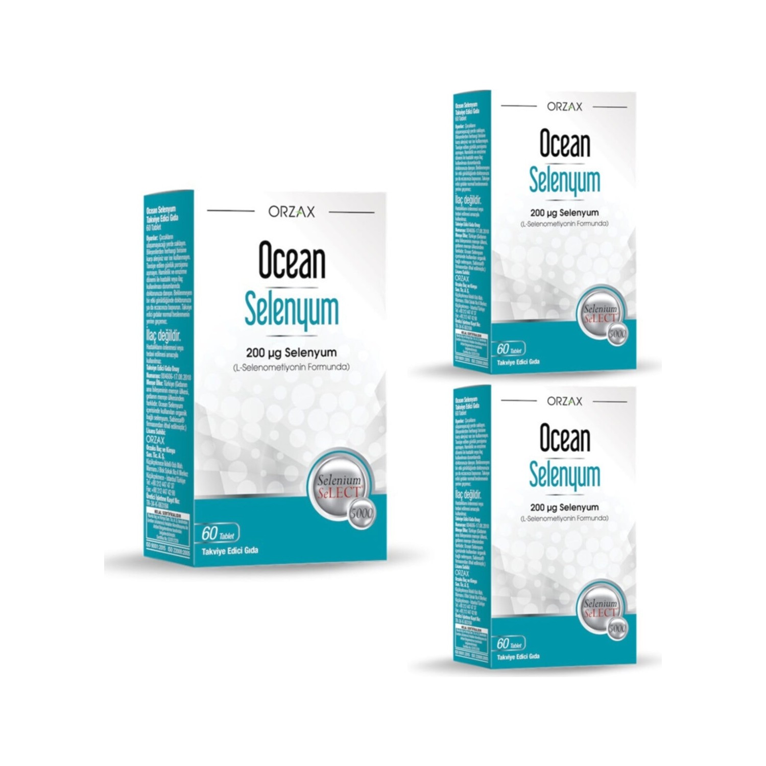 Селен Ocean 200 мкг, 3 упаковки по 60 таблеток six star creatine x3 elite серия 60 капсуловидных таблеток