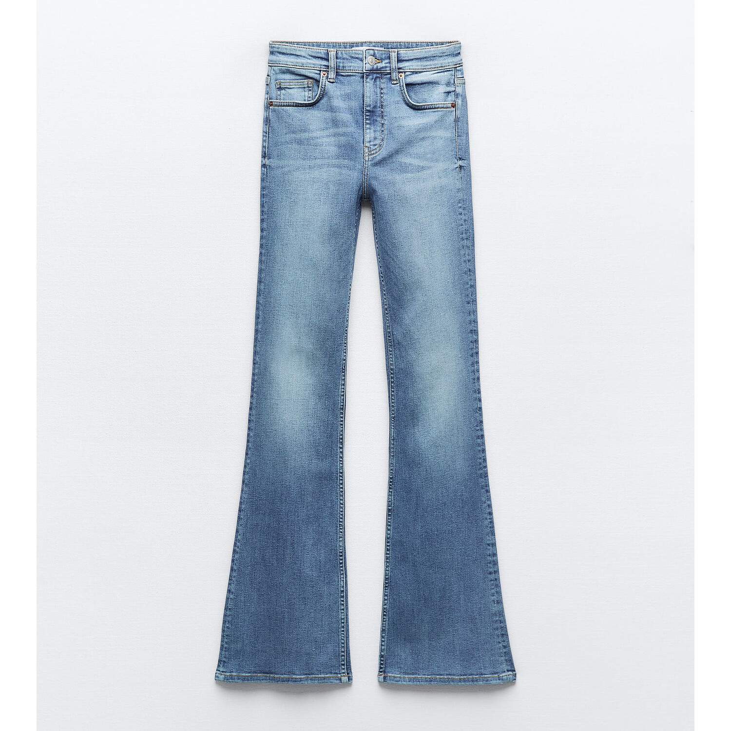 

Джинсы Zara TRF Flare Mid-rise Full Length, синий