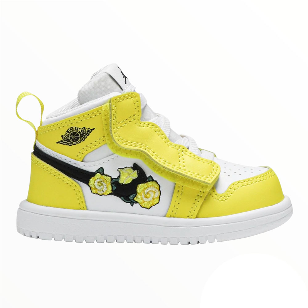 Кроссовки Nike Jordan 1 Mid ALT TD, желтый/белый кроссовки nike jordan 1 mid alt td желтый белый