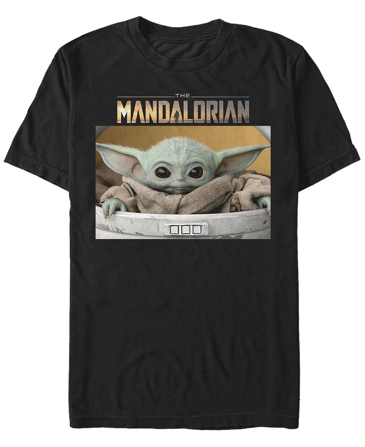 

Мужская футболка с коротким рукавом с логотипом star wars the mandalorian the child big eyes portrait Fifth Sun, черный