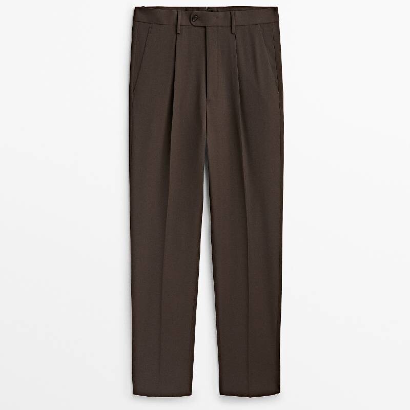 

Брюки Massimo Dutti Brown Technical Wool, коричневый