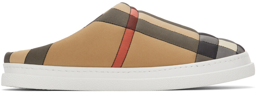 

Бежевые тапочки в винтажную клетку Burberry