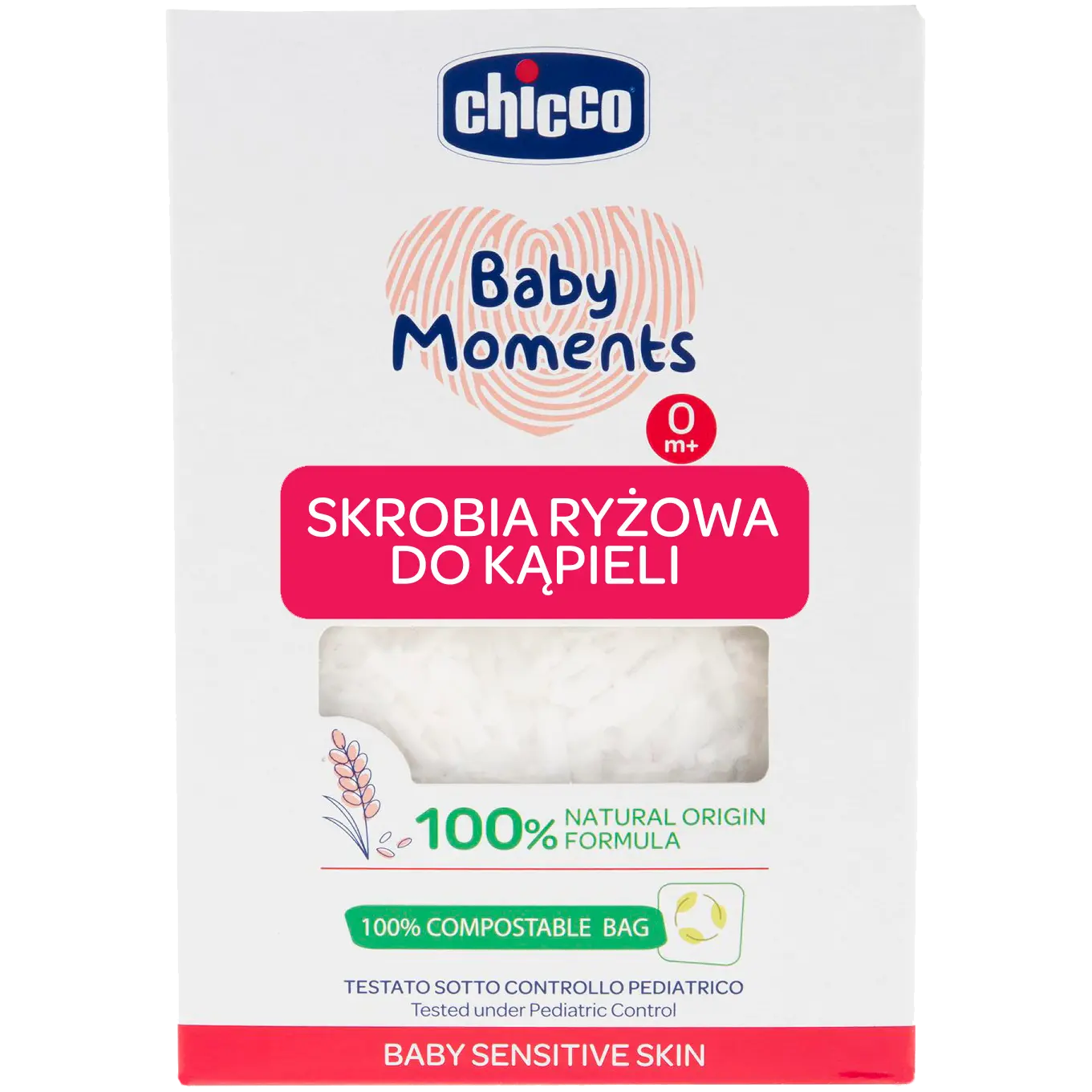 

Chicco Baby Moments Baby Sensitive Skin 0m+ рисовый крахмал для детской ванночки, 250 г