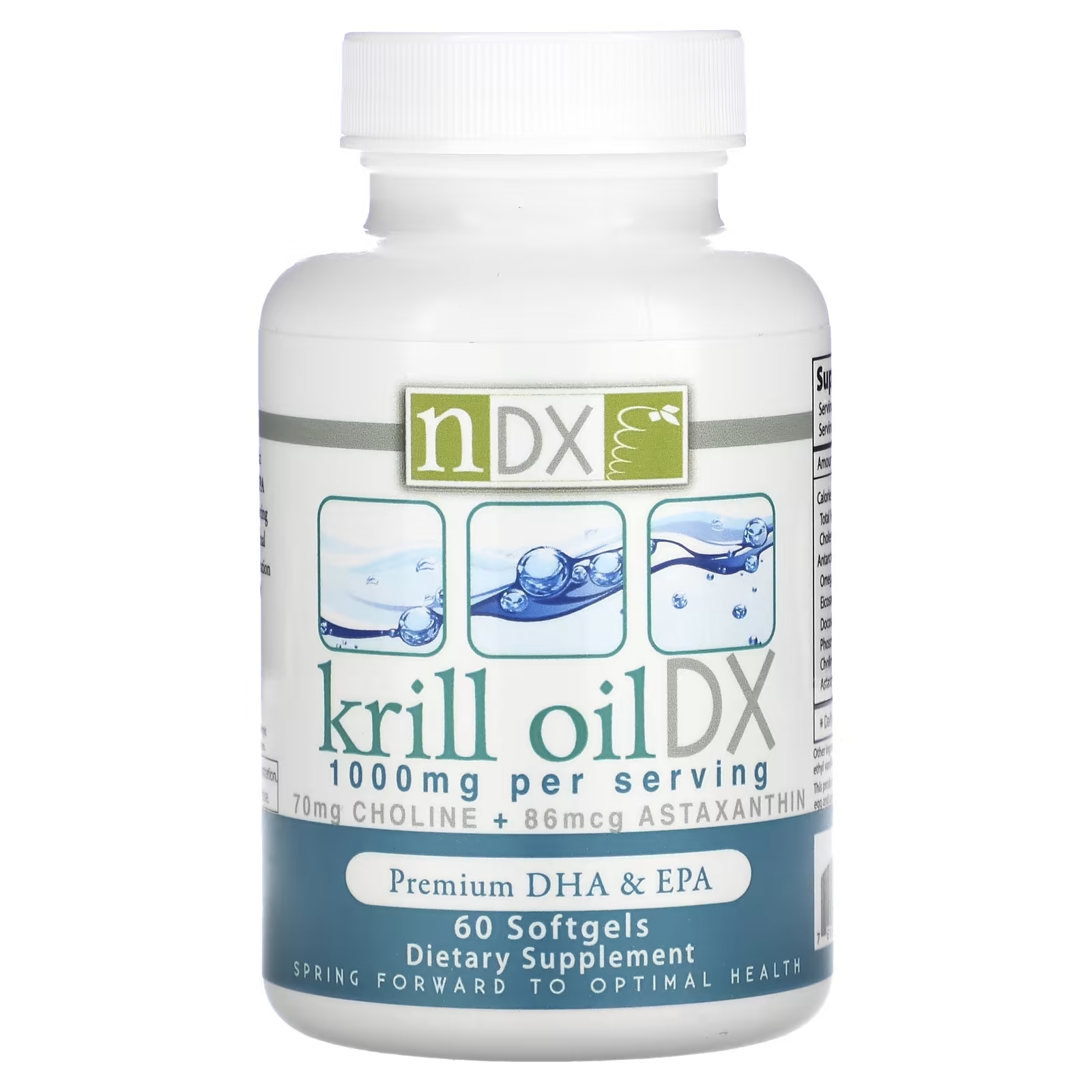 Natural Dynamix NDX Масло криля DX 1000 мг, 60 мягких таблеток