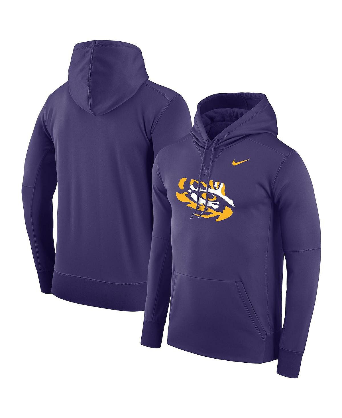 

Мужской фиолетовый пуловер с капюшоном lsu tigers performance Nike, фиолетовый