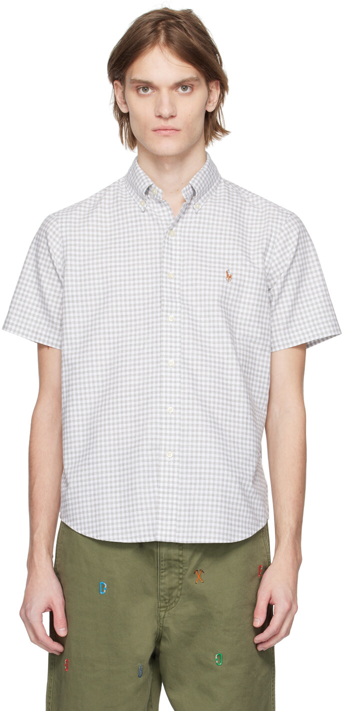 

Бело-серая рубашка в клетку Polo Ralph Lauren