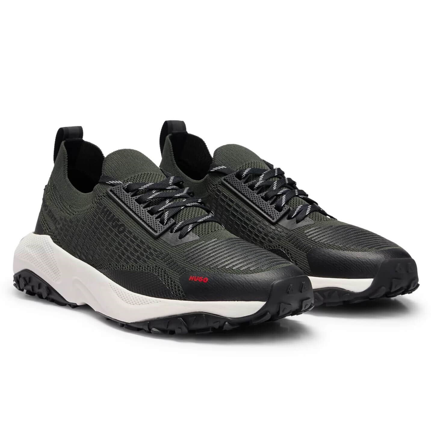 

Кроссовки Hugo With Chunky Sole And Statement Branding, темно-зеленый