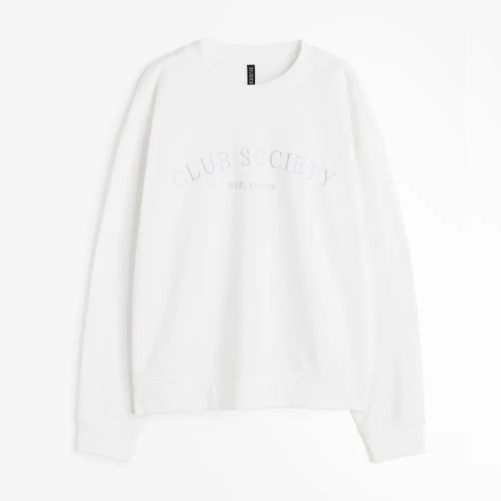 

Свитшот H&M Motif Club Society, белый