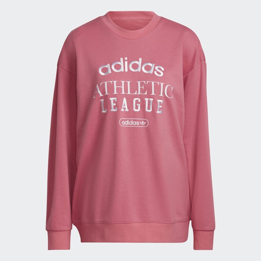 

Свитшот adidas Retro Luxury Crew, розовый/серебристый