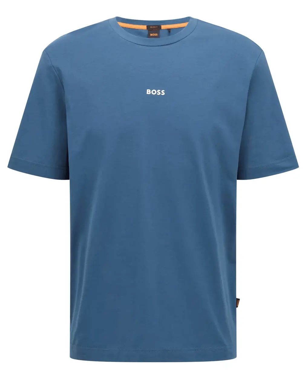 

Футболка Boss Relaxed-fit In Stretch Cotton With Logo Print, синий
