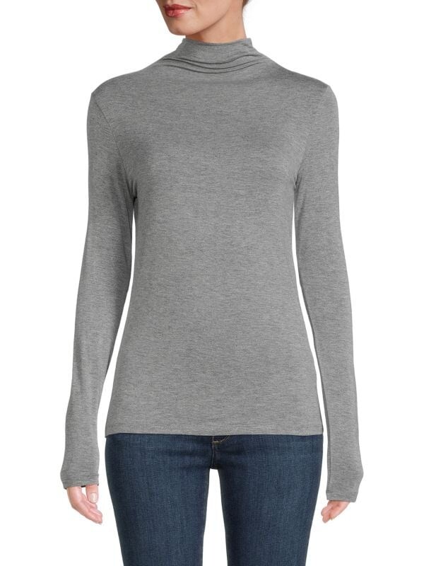 

Объемный топ с воротником-стойкой Saks Fifth Avenue Heather grey
