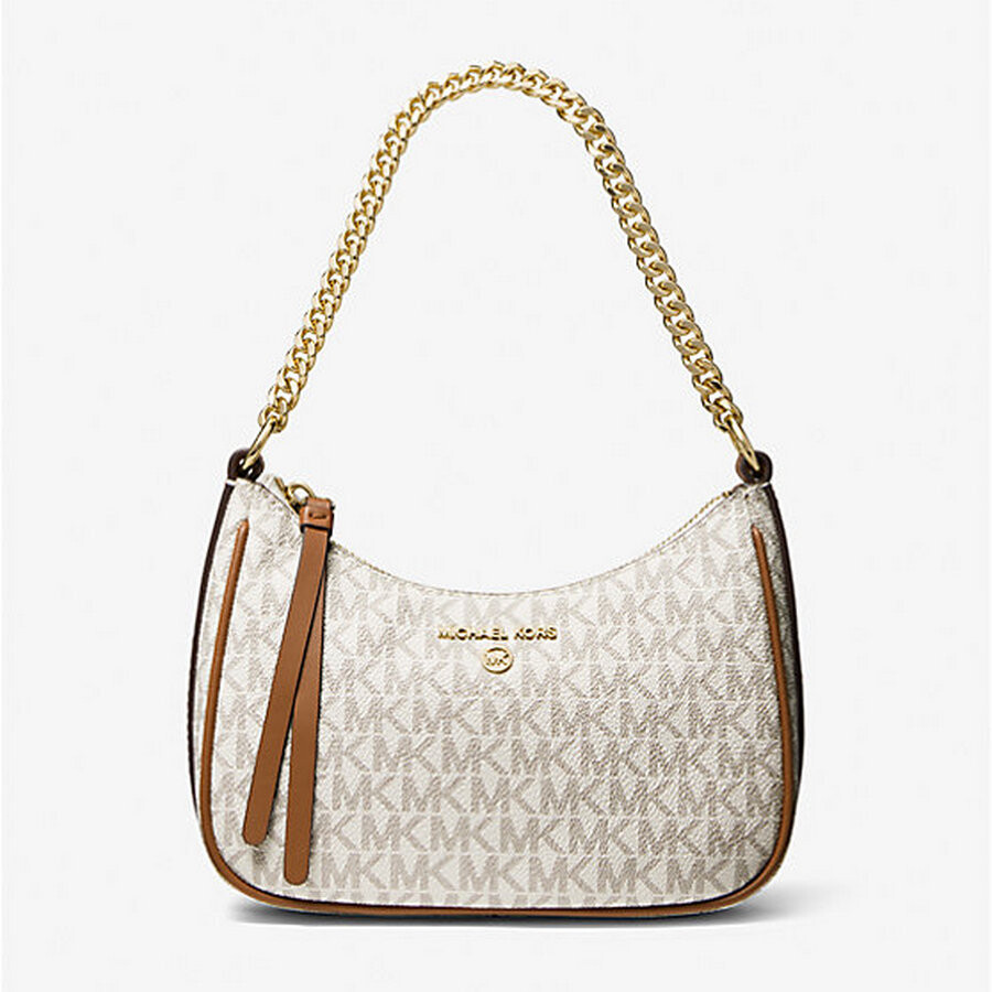 

Сумка Michael Michael Kors Jet Set Charm Small Logo Pochette, кремовый/рыжий