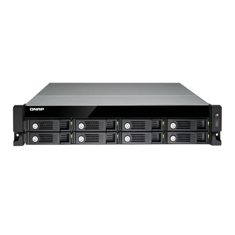 цена Серверное сетевое хранилище QNAP TS-853U-RP, 8 отсеков, 4 ГБ, без дисков, черный