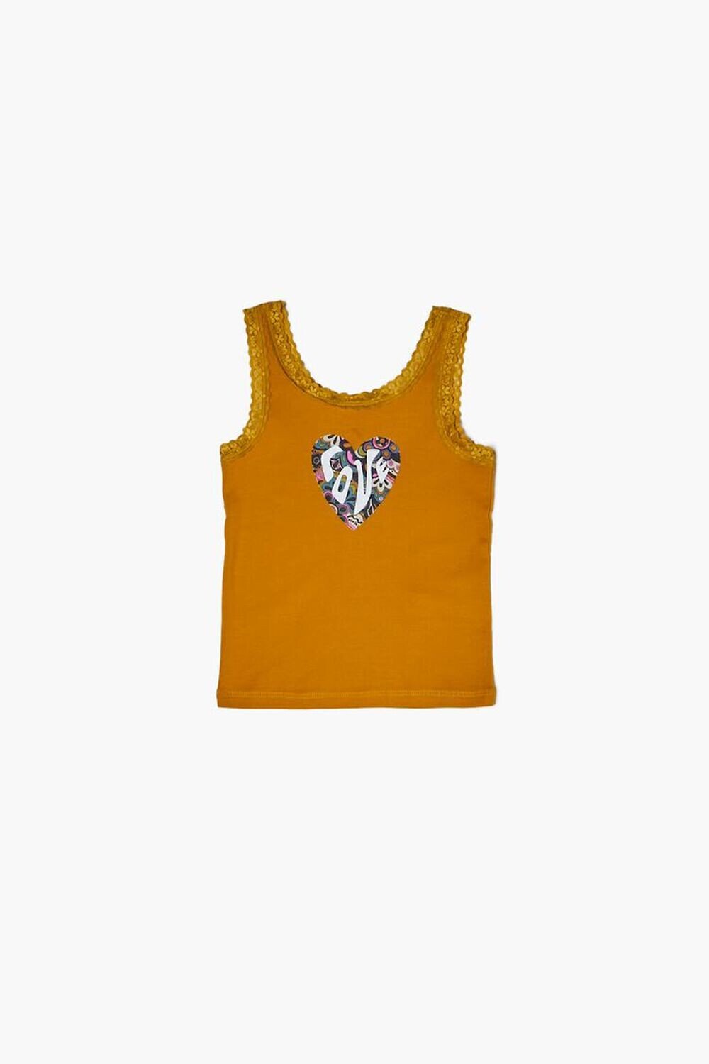 

Майка на бретелях с рисунком Love Heart для девочек Forever 21, желтый