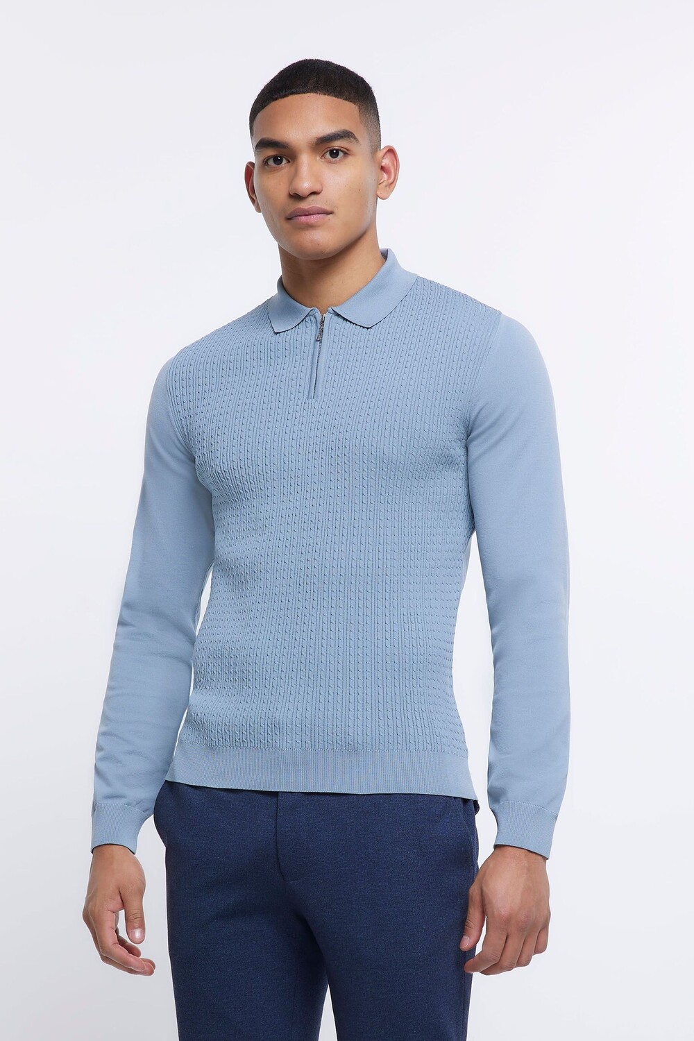 

Джемпер-Поло с косами River Island, синий