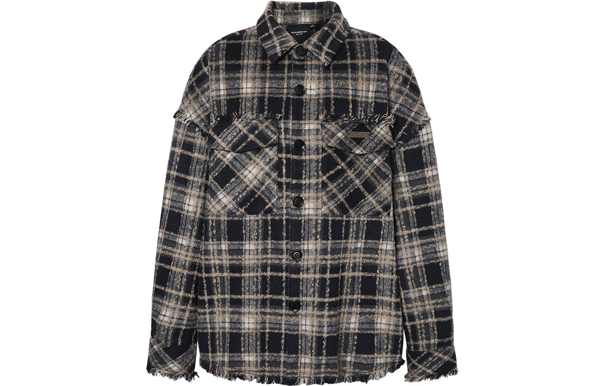 

ROCAWEAR Рубашка унисекс, Серо-черная сетка