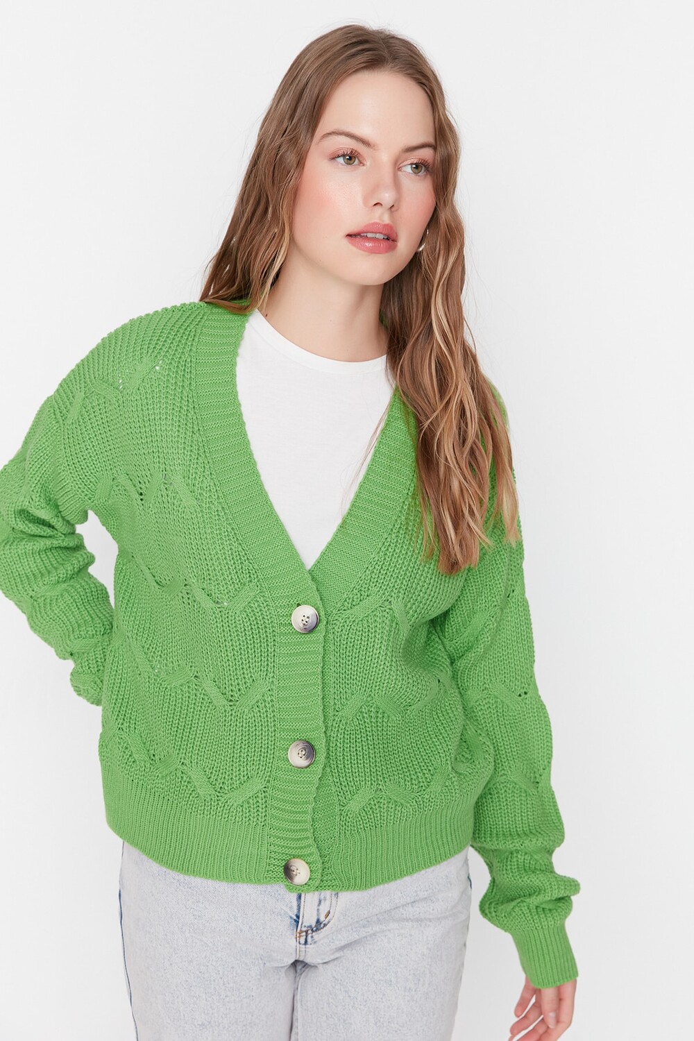 

Кардиган TRENDYOLMİLLA, зеленый
