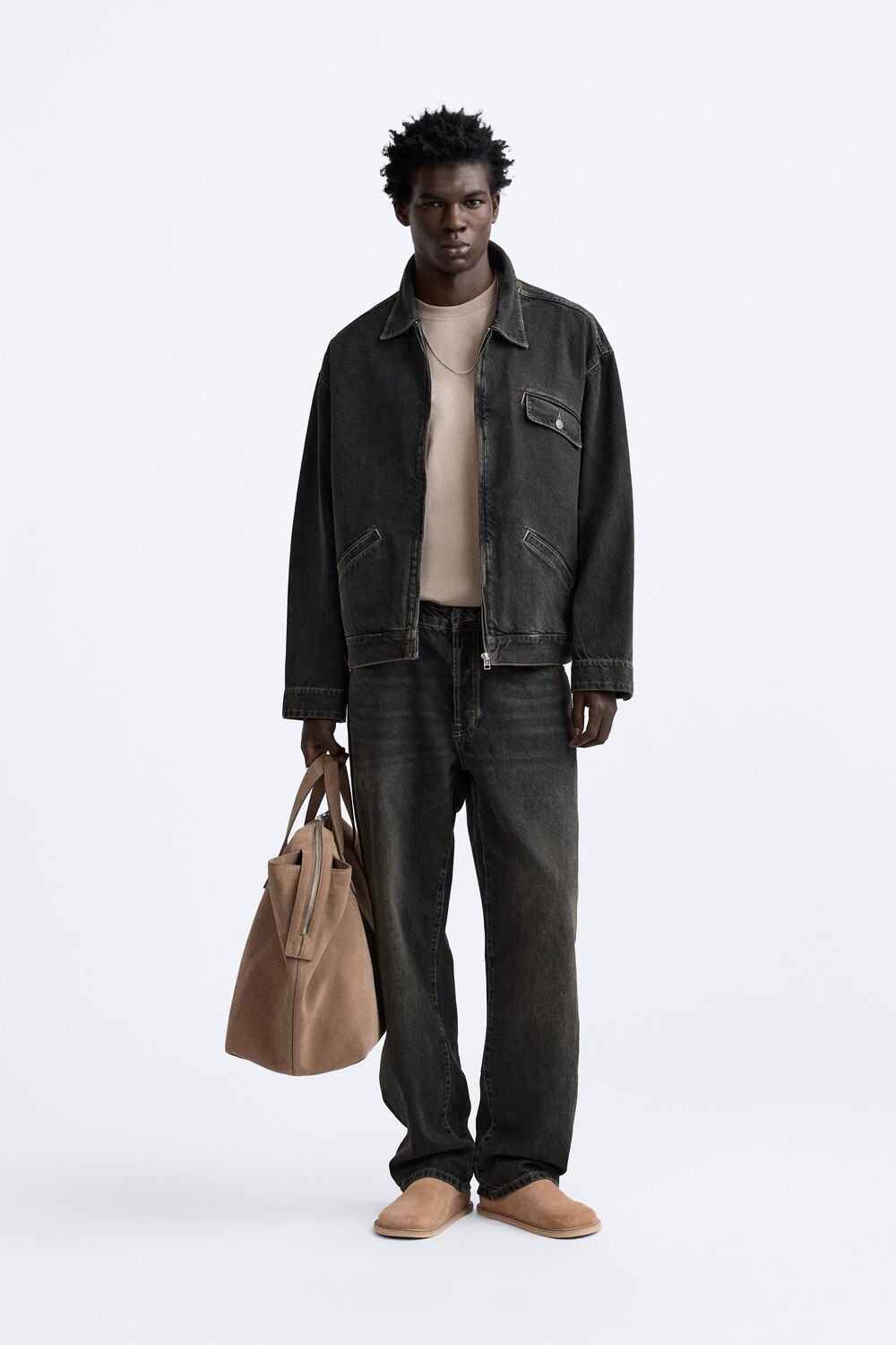 

Куртка из денима ZARA, черный