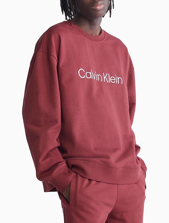 

Свитшот Calvin Klein Relaxed Fit Standard Logo Crewneck, бордовый