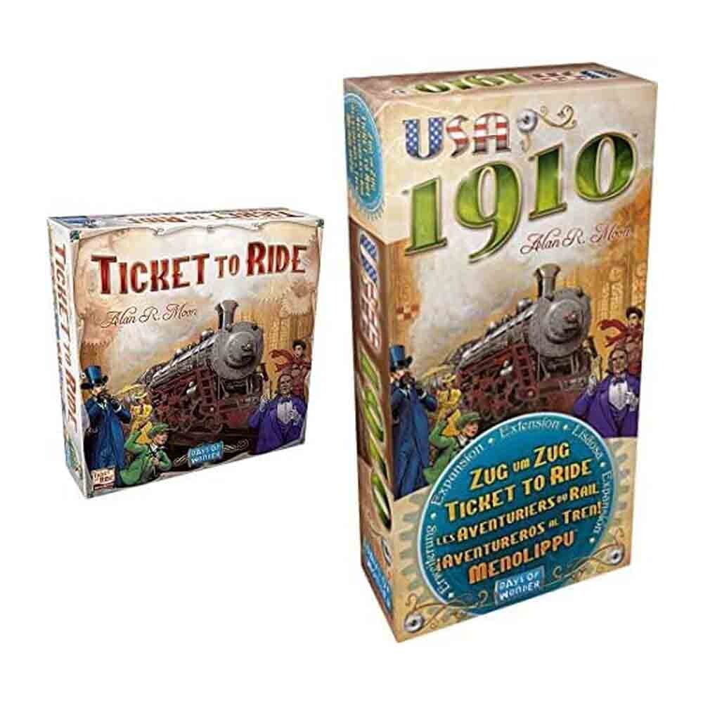

Настольная игра с дополнением Days Of Wonder: Ticket To Ride And USA 1910 Expansion Bundle