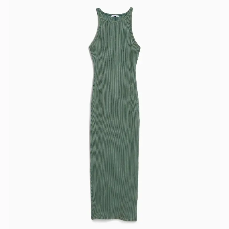 

Платье Bershka Ribbed Midi, зеленый