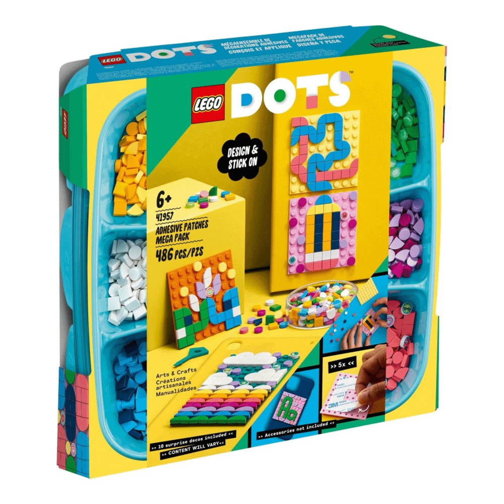 цена Конструктор LEGO Dots Большой набор пластин-наклеек с тайлами 41957, 486 деталей