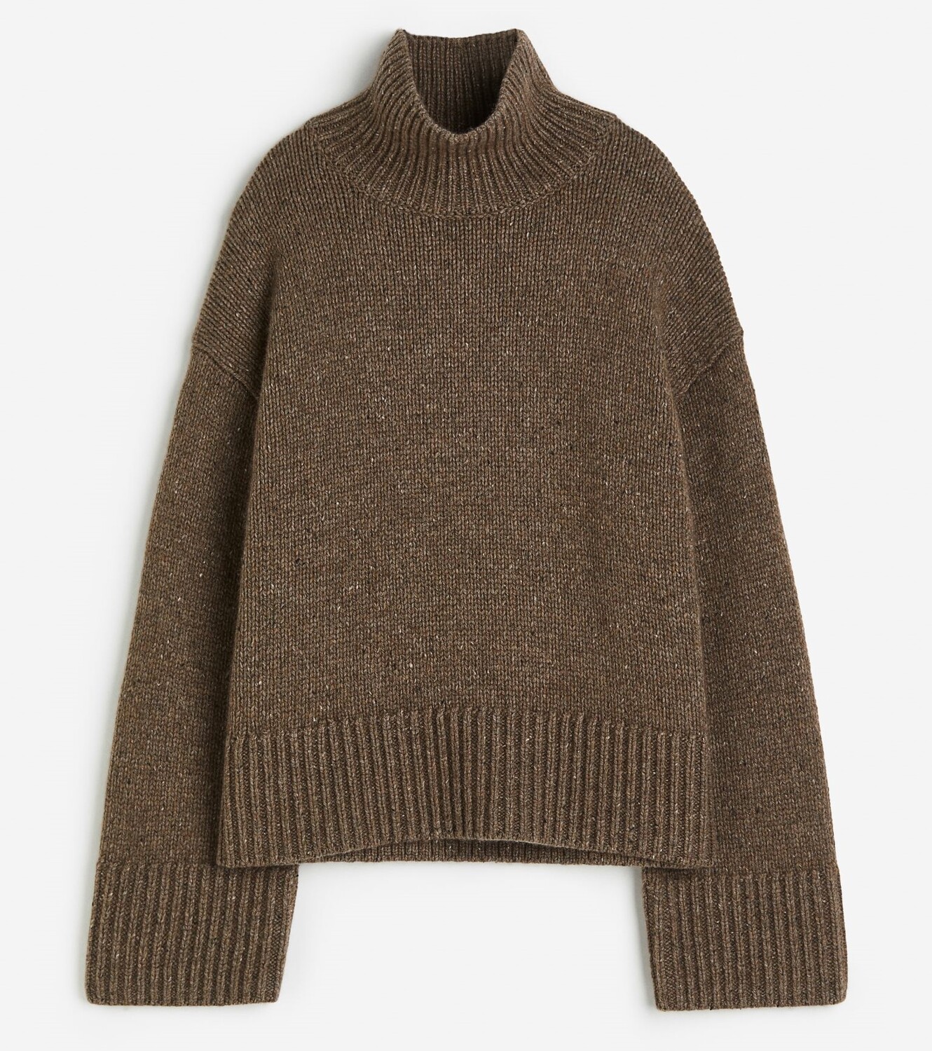

Свитер H&M Wool-blend Mock-turtleneck, коричневый