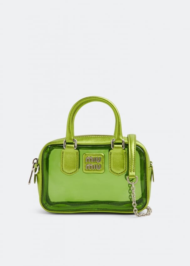 

Сумка MIU MIU PVC top handle mini bag, зеленый
