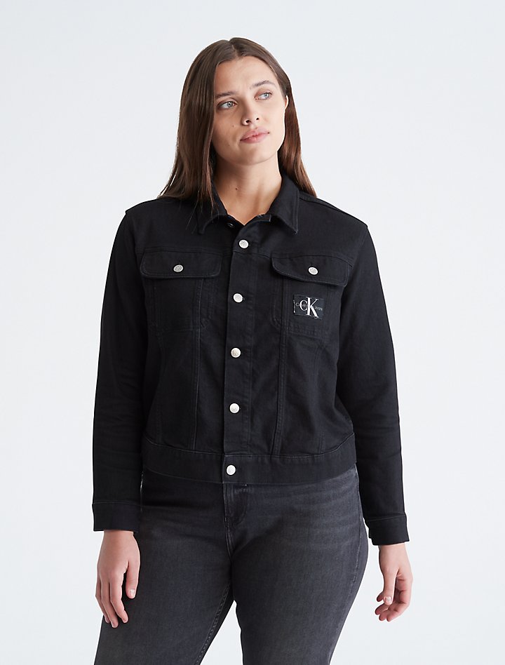 цена Джинсовая куртка 90-х больших размеров Calvin Klein, черный