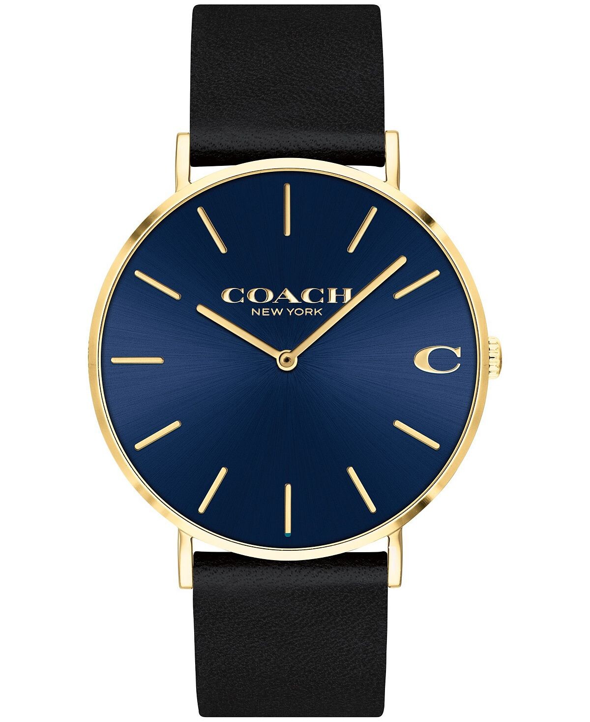 

Мужские часы charles с черным кожаным ремешком 41 мм COACH, черный