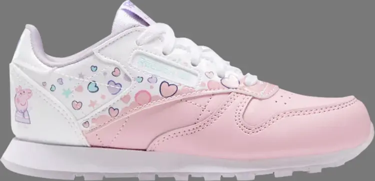 

Кроссовки peppa pig x classic leather j 'bubbles and hearts' Reebok, розовый