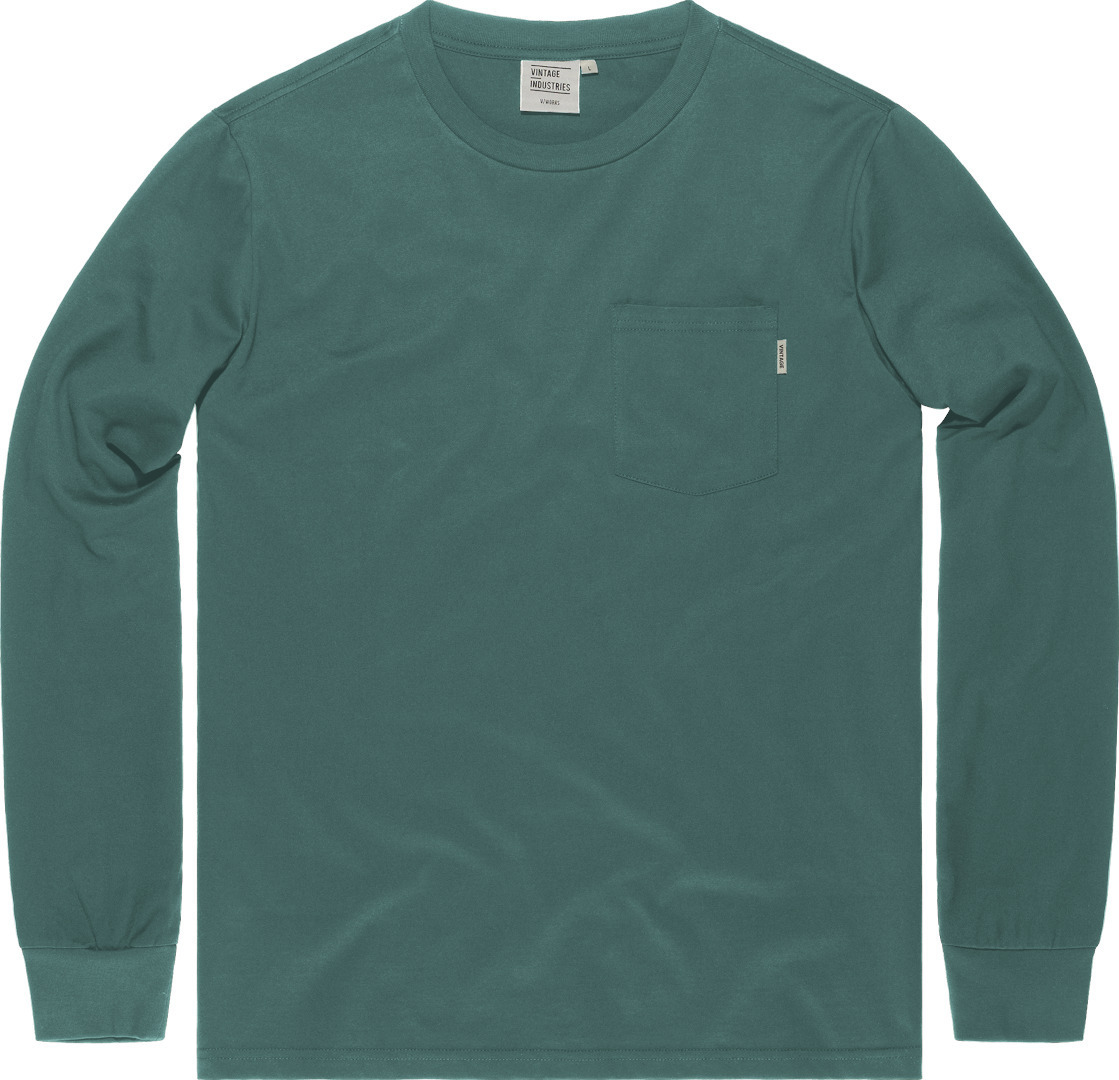 Рубашка Vintage Industries Grant Pocket с длинным рукавом, зелено-синяя футболка для девочек inextenso с длинным рукавом синяя