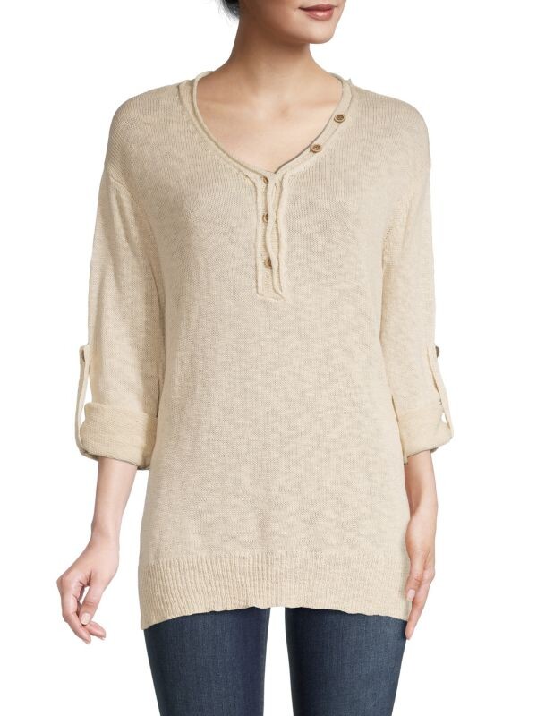 

Свитер clamdigger henley high-low Stitchdrop Sand