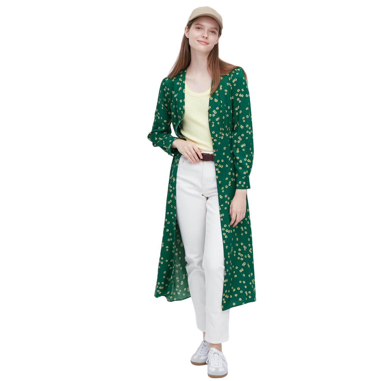 

Платье Uniqlo V-Neck Flared Long Sleeved, зеленый