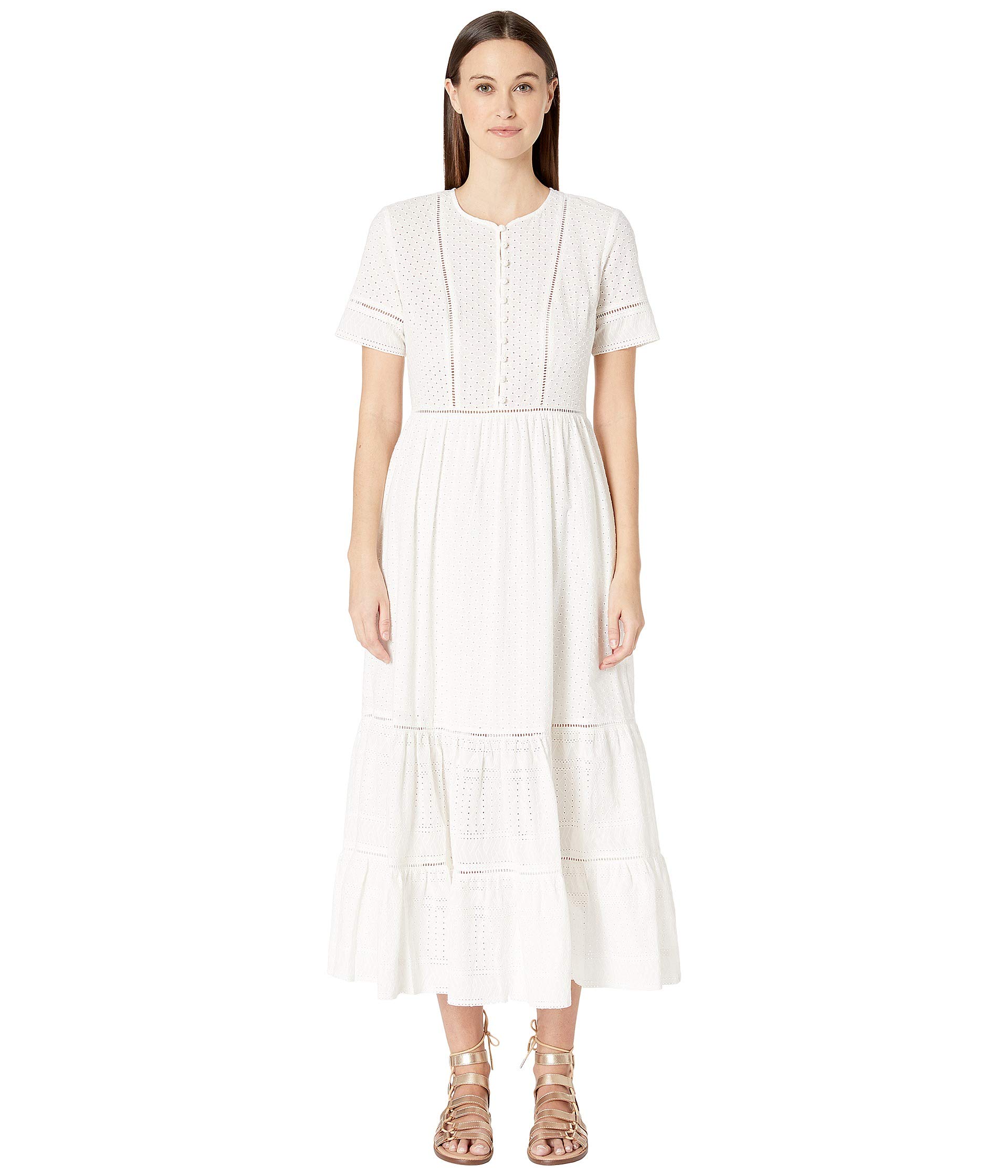 цена Платье Jonathan Simkhai, Embroidered Button Down Tee Dress