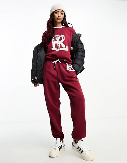 

Красные джоггеры с логотипом университета Polo Ralph Lauren CO-ORD