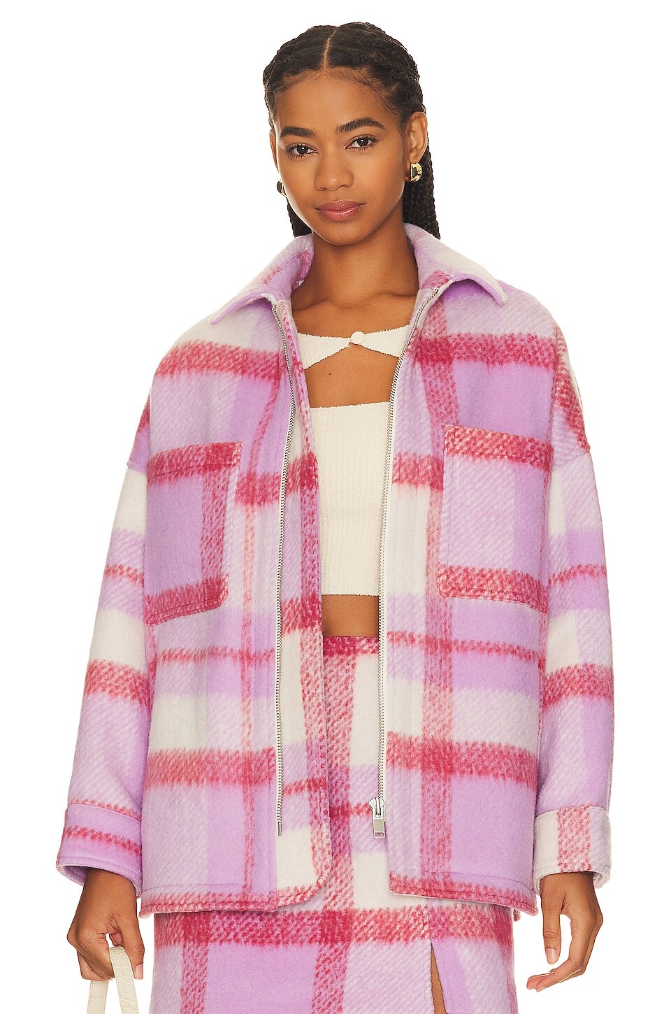 

Куртка Ena Pelly Ophelia Wool Shacket, цвет Spiced Coral Check