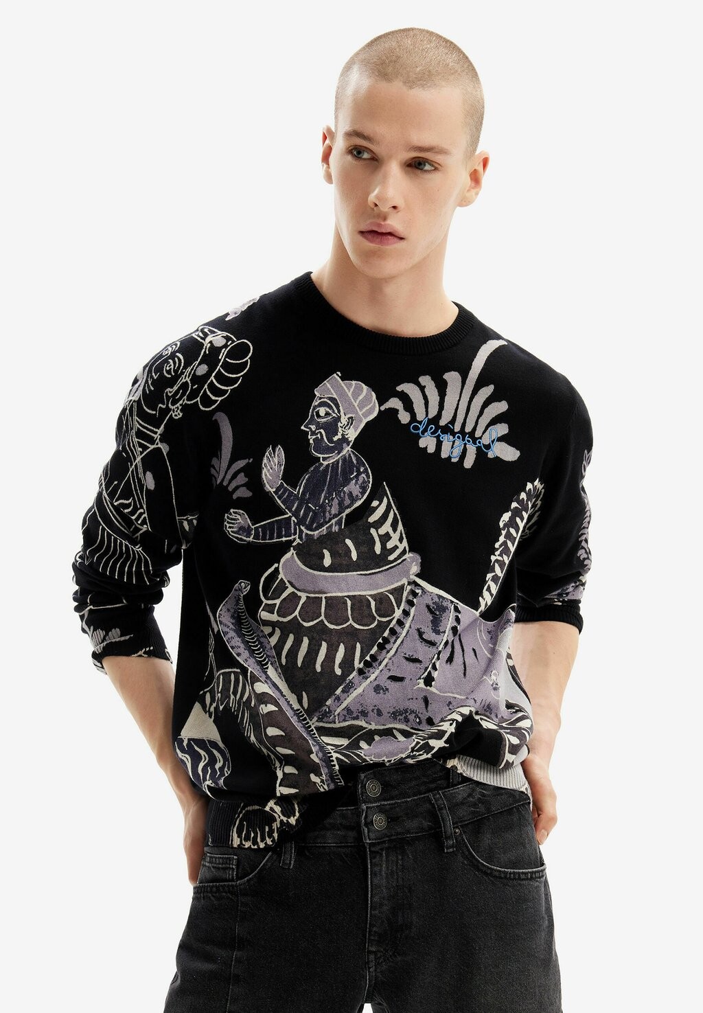 

Свитер Fine India Print Desigual, цвет grey